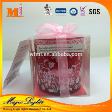 Chine Usine Fabrication bon marché Bougeoir en verre rouge Insérer bougies chauffe-plat